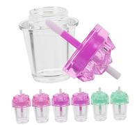 BEBEMOKO Lip Gloss Starter Kit 7pcs Ice Cube Style Empty Lip Balm Tubes with Wand Portable Cosmetic Containers for Small Business Use Random Color