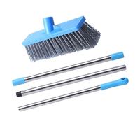 BEBEMOKO Long Handle Floor Scrub Brush Stiff Bristle Scrubber for Wet and Dry Cleaning Multi-surface Grout and Tile Cleaner with Hanging for Bathroom Kitchen Garage and Outdoor Use