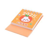 BEBEMOKO Mini Desk Calendar Orange Twin Wire Binding Monthly Schedule Planner From July to December Standing Flip Desktop Calendar for Home Office School with Decorative Appeal and Design