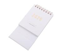 BEBEMOKO Mini Desk Calendar Small Portable Standing Flip Tabletop Planner for Home Office School Compact White Monthly Schedule Organizer with Smooth Page Flipping and Planning