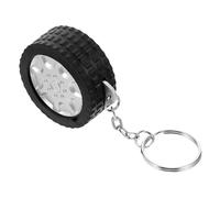 BEBEMOKO Mini Tire Shape Keychain with Compact Steel Tape Measure Plastic Heat Transfer Keyring Stylish Measuring Tool for Quick Go Measurements and Decorative Key Holder Accessories