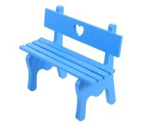 BEBEMOKO Miniature Park Bench Model Blue Miniature Furniture Garden Seat with Arms for Dollhouse Patio Landscape Decor