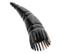 BEBEMOKO Natural Buffalo Horn Scalp Massager Comb Meridian Massage Tool Spa Hair Detangler Gua Sha Massage Stick Anti-Static Hair Care Large Pointed Shampoo Brush