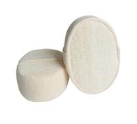 BEBEMOKO Natural Loofah Body Exfoliating Towel with Long Pulling Straps for Shower Bathing Beige Cotton-Linen Scrubber for Back Cleaning and Callus Removal Use Bathroom Bath Kit for Men and