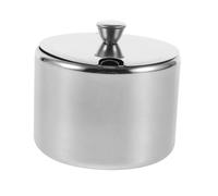 BEBEMOKO Non-magnetic Stainless Steel Seasoning Container with Spoon Multi-purpose Kitchen Condiment Jar for Sugar Salt and Spices Round Seasoning Box for Home Cooking
