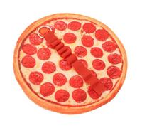 BEBEMOKO Pizza Pattern Canvas Pencil Pouch Roll-up Pen Organizer Round Pencil Holder for School Students and Artists Stationery Storage Bag