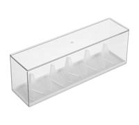 BEBEMOKO Plastic Medal and Badge Storage Case with 5 Slot Single Row Design, Compact and Dustproof Display Box for Medals and Badges on Desktops Or School Use, Featuring A Sturdy Stand