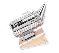 BEBEMOKO Portable Stainless Steel Beekeeping Smoker Tool Mini Beehive Smoker Box Manual Suction Accessory for Bee Keeping Equipment Protects Bees and Beekeepers