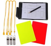 BEBEMOKO Referee Kit with Red Yellow Cards Whistles with Lanyard Score Sheet Book and Pencil for Soccer Football Basketball Matches