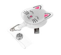 BEBEMOKO Retractable Cat Badge Reel Holder Cute Nurse Id Card Clip with Alligator Clip for Doctors Teachers Students Professional Funny Animal Badge Holder