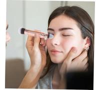BEBEMOKO Retractable Dual-end Makeup Brush Rose Gold Blending Concealer Powder Brush Soft Bristles Compact Women Cosmetic Tool for Smooth Foundation Application