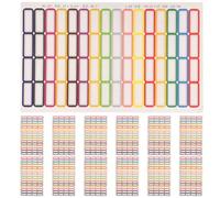 BEBEMOKO Self-Adhesive Name Labels for Easy Application and High Visibility with Colorful Borders 20 Sheets for Labeling Notebooks and Food Containers in School, Office, Or Home Organizing