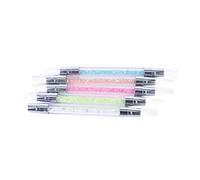 BEBEMOKO Silicone Head Nail Art Pen Dual-ended with Acrylic Handle for Manicure Nail Salon Set Soft Carving Tool for Flower Patterns Non-deforming in Green