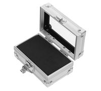 BEBEMOKO Silver Nail Bits Organizer Box with Slots Practical Nail Drill Bit Storage Case for Salon Home Display Stand