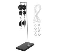 BEBEMOKO Sturdy Physics Pulley Experiment Kit with Galvanized Base and Bracket Lightweight Educational Pulley System for Classroom Science Projects Accurate Force Analysis and