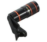 BEBEMOKO Universal Clip-on Mobile Phone Long-focus Telephoto Lens 8x Zoom High Definition Macro Lens for Smartphone Photography, Black