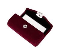 BEBEMOKO Velvet Single Lipstick Box with Mirror Portable Travel Cosmetic Pouch for Women Tightly Closure Lip Balm Organizer Case Stylish Vintage Lipstick Storage for Purse and Makeup Vanity
