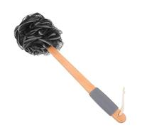 BEBEMOKO Versatile Body Scrubber Loofah with Non-Slip Pe and Wood Handle, Easy to Use Bath Shower Sponge for Legs and Arms, for Travel and Shower Cleansing