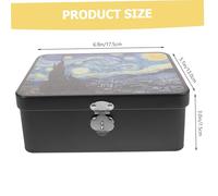 BEBEMOKO Vintage Tinplate Storage Box with Lock Small Decorative Tin Container for Jewelry Candies Keepsakes Sturdy Retro Desktop Organizer Secure Tin Case for and Essentials