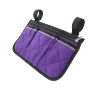 BEBEMOKO Wheelchair Side Hanging Bag Organizer Portable Armrest Storage Pocket for Wheelchair and Walker, Multifunctional Purple Pouch 32.5×18cm, Suitable for Mobility Aid Users and Travel