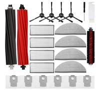 BEBEMOR 23PCS Vacuum Cleaner Accessorie Kit Compatible with Roborock S8 Pro Ultra, 1 Set Main Brush &1 Rolling Brush &4 Filters &4 Side Brushes &4 Mop Cloth Pads &6 Dust Bags &1 Cleaning Tool