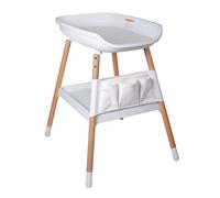 Beberoad Baby Changing Table, Changing Table Height Adjustable Diaper Table with Changing Pad Nursery Organizer and Large Storage Rack for Newborns Babies and Infants White