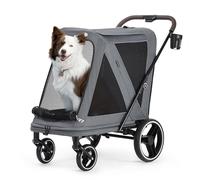 Beberoad Pet Stroller for Medium Dogs, Dog Stroller One-Second Fold, R7 All-Terrain with ER Tires, Mesh Dual-Window, Full Disassembly&Washable Waterproof Oxford Fiber