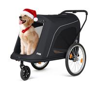 Beberoad Pets R8 Extra Large Foldable Pet Stroller, Dog Stroller & Pet Trailer for Large Dogs Under 100 lbs, Unmovable, Disabled & Pregnant Dogs - Conveniently Carriable by Bike and Car, Black