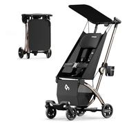 Beberoad R1 Auto-Fold Travel Stroller for Airplane, Ultra Compact Stroller Pushchair Buggy for Babies, Kids, Toddlers Over 6 Months, Lightweight Baby Pram Trolley Cabin Approved, Only 11.5 lbs, Black