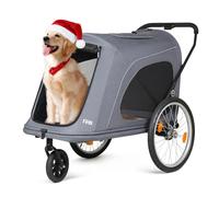 Beberoad R8 Foldable Pet Stroller, Dog Stroller & Pet Trailer for Large Dogs, Elderly, Disabled, and Pregnant Dogs - Conveniently Carriable by Bike and Car (Grey)