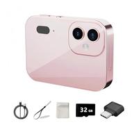 BEBESIRI 64MP CCD Autofocus Digital Camera, 4K Video & 16x Zoom Anti-Shake Compact Camera with 32GB Card, Portable for Teens & Adult Beginners (Pink)