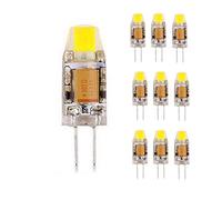 Bebester 10 Pack 3W/6W G4 LED COB Light Dimmable 12V AC/DC LED G4 COB Lamp Bulb White (3W Cool White)