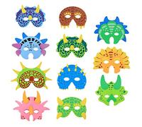Bebester 22 PCS Dinosaur Party Masks, Kids Dino Foam Masks with Elastic Rope for Halloween, Cosplay, Birthday Masquerade