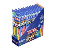Bebeto Filled & Twist Pencils (180g), Real Fruit Juice + No Artificial Colours + Halal Certified Sweets, Pack of 12, 2.16 kg