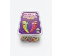 Bebeto Fizzy Rainbow Cables 400g Resealable Tub | Sour Multicolour Pencil Sweets | Tangy Fruit Flavour Confectionery for Sharing and Party Bags