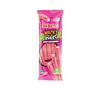 Bebeto Fizzy Strawberry Wacky Stick Pencils (180g), Real Fruit Juice + No Artificial Colours + Halal Certified Sweets, Pack of 12, 2.16 kg