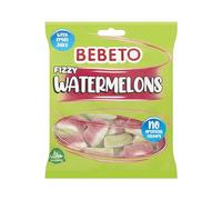 Bebeto Fizzy Watermelons (150g), Real Fruit Juice + No Artificial Colours + Halal Certified Sweets, Pack of 10, 1.5 kg