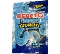 BEBETO Freeze Crunchy Blue Raspberry Rings, Freeze-Dried Candy, Sweet-Tart Flavour