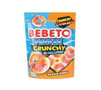 Bebeto FreezeDried Peach Rings 12 x 35g | Crunchy Peach Flavoured Freeze-Dried Sweets | Intense Fruity Snack Packs | Halal Suitable