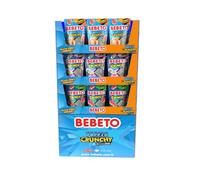 Bebeto FreezeDried Stand 84 x 35g | Assorted Freeze-Dried Peach Rings, Watermelon Slices & Marshmallows | Crunchy Fruity Snack Packs with Display Box | Halal Certified