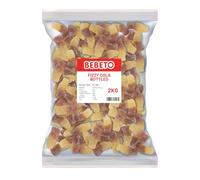 Bebeto Giant Fizzy Cola Bottles 2kg | Sour Sugar Coated Cola Flavoured Jelly Sweets | Bottle-Shaped Pick & Mix Treats | Halal Certified Bulk Bag