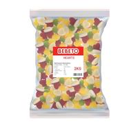 Bebeto Hearts | 2kg Bulk Bag | Halal-Friendly Fruit & Vanilla Jelly Hearts