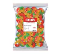Bebeto Oily Rings 2kg | Fruit Flavoured Jelly Ring Sweets | Soft & Chewy Pick & Mix Treats | Halal Certified Bulk Bag