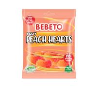 Bebeto Pre Pack Fizzy Peach Hearts 10 x 150g | £1 PMP Bags | Fizzy Peach Flavoured Heart Sweets | Vegan & Halal Certified