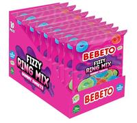 Bebeto Pre Pack Ring Mix 10 x 150g | £1 PMP Bags | Fizzy Strawberry, Apple & Raspberry Flavoured Ring Sweets | Vegan & Halal Certified