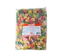 Bebeto Sour Bricks 2kg | Fizzy Sour Fruit Flavoured Brick Shaped Sweets | Colourful Soft Chewy Candy | Halal Certified Bulk Bag
