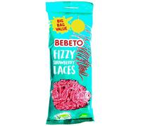 Bebeto Strawberry Fizzy Laces, 12 x 200 g