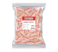 Bebeto Teeth 2kg | Fruit Flavoured Gummy Sweets in Fun Tooth Shapes | Soft Jelly Pick & Mix Treats | Halal Certified Bulk Bag