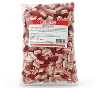 Bebeto Teeth & Lips Halal Gummy Sweets 2kg Bulk Bag, Fruit Flavour Jelly Chews, Professionally Packed for Freshness | Perfect for Party Bags, Eid, and Sharing Bowls