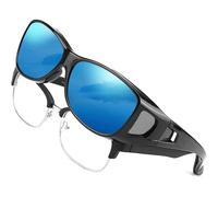 Bebetter Fitover Prescription Sunglasses Wear Over Glasses Oversized Polarized Eyeglasses For Mend Women With Uv Protection A